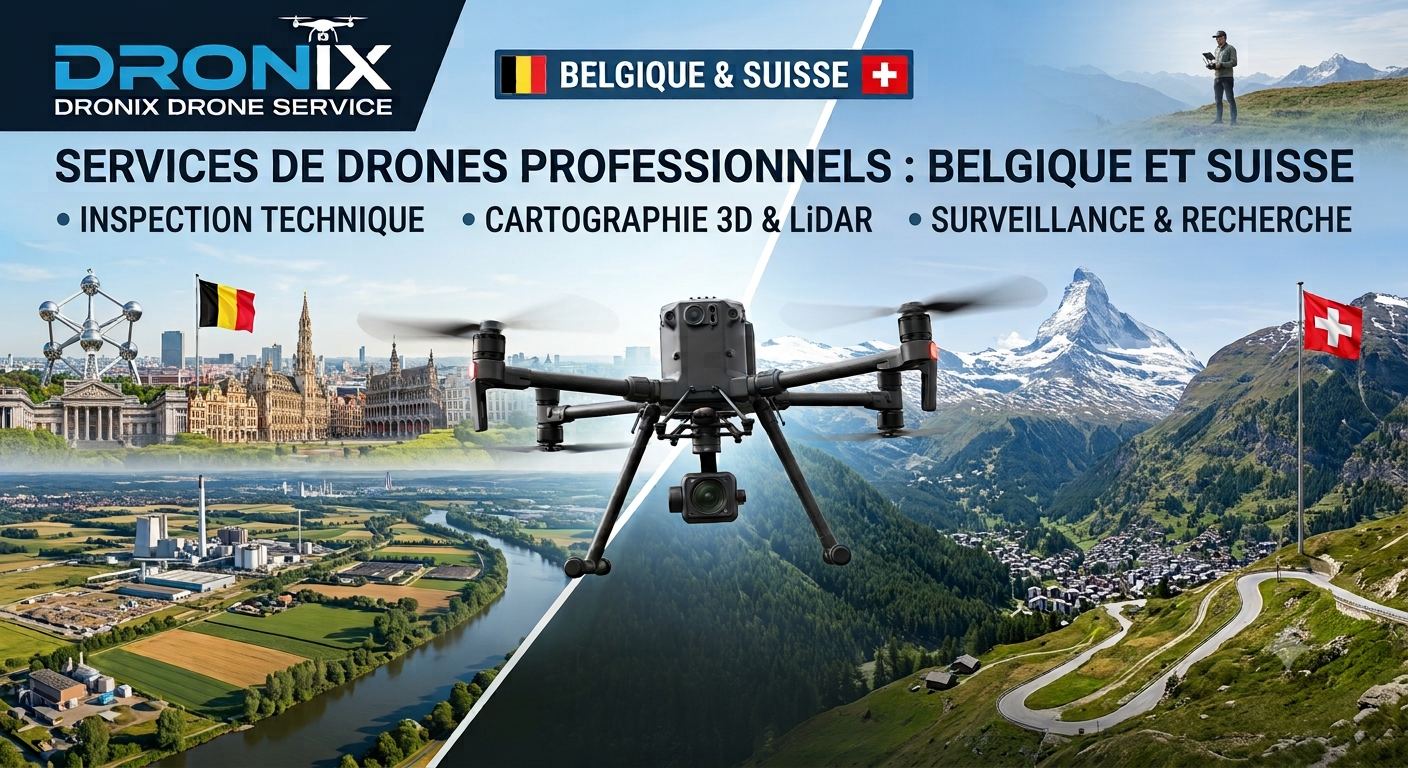 Bannière Dronix Drone Service — Services de drones professionnels en Belgique et en Suisse